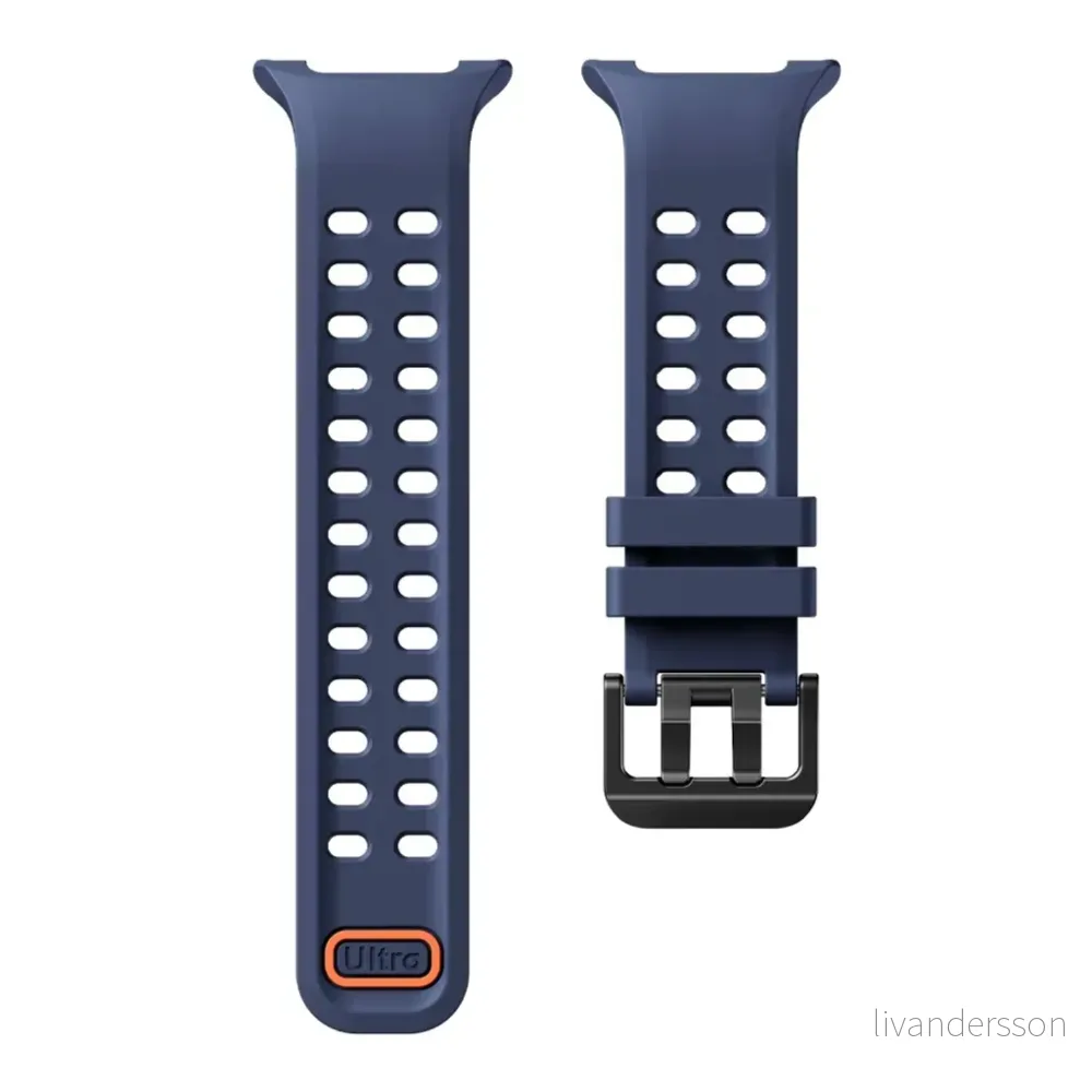 Samsung Galaxy Watch9/8/8 Classic silikon klokkerem med dobbel spenne – Blå v:8010338