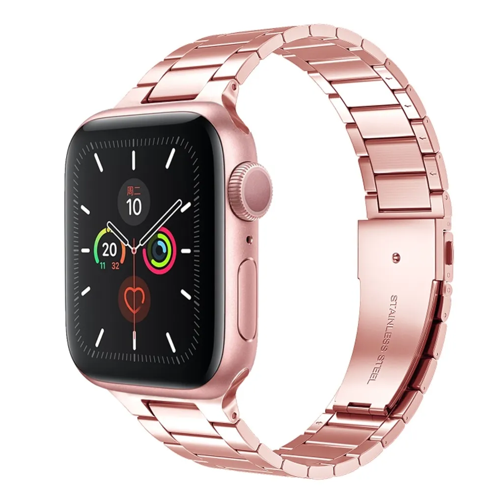 Apple Watch 38/40/41/42mm Rustfritt stål Klokkereim – Rosa v:7822210 Apple Watch 38/40/41/42mm Rustfritt stål Klokkereim – Rosa v:7822210