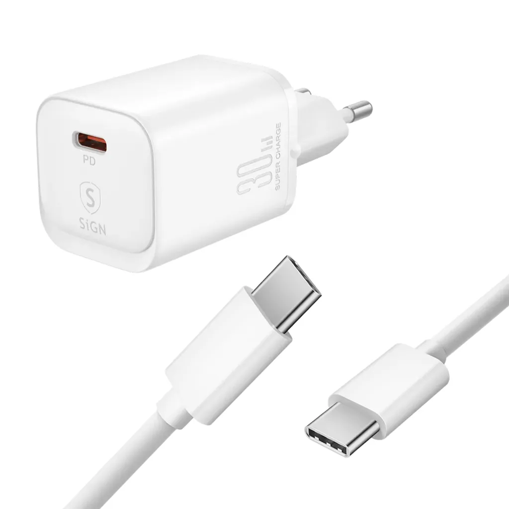 Hurtiglader for Apple iPad med USB-C-lading, 30W, 2m – Hvit v:2090266
