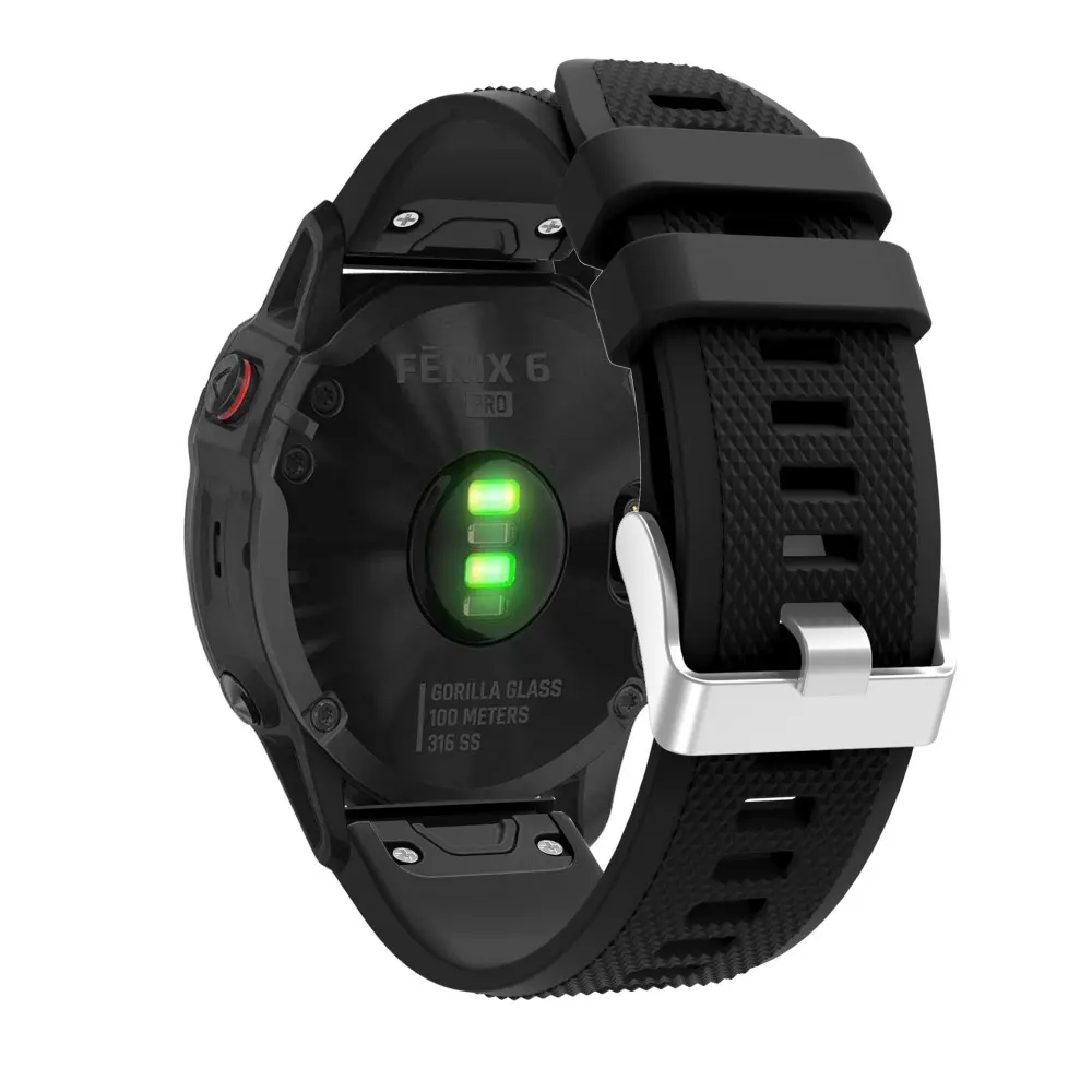 Garmin Fenix 7/6/6 Pro/Forerunner935/945 etc. Klokkereim i silikon – Svart v:8348413 Garmin Fenix 7/6/6 Pro/Forerunner935/945 etc. Klokkereim i silikon – Svart v:8348413