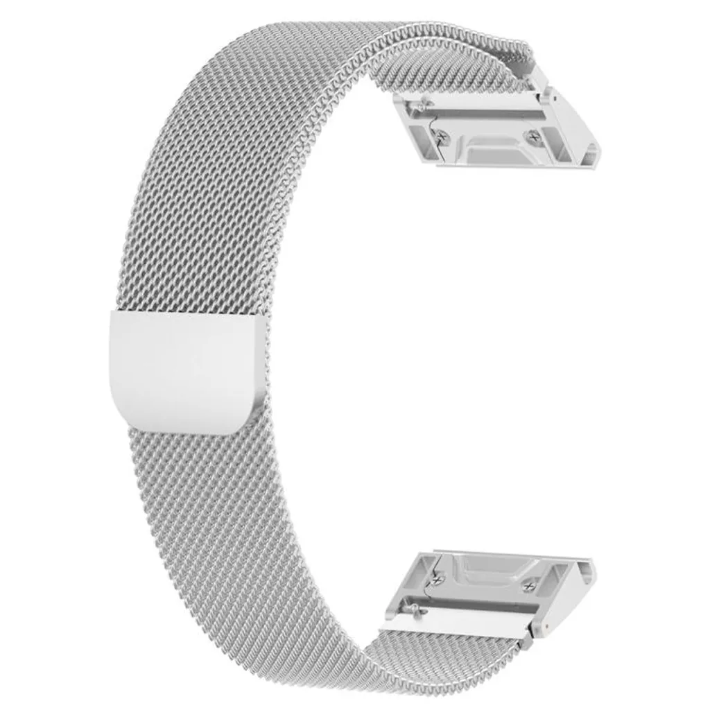 Garmin Fenix 7/6/5 Klokkereim milanese i metall – Sølv v:9133065