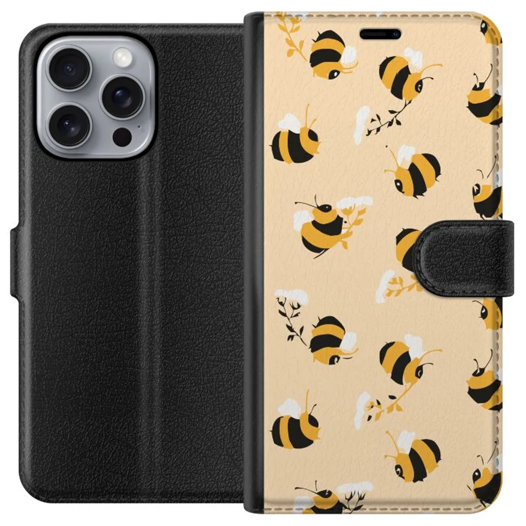 Apple iPhone 16 Pro Max Sort Lommebokdeksel Humlor v:9036734