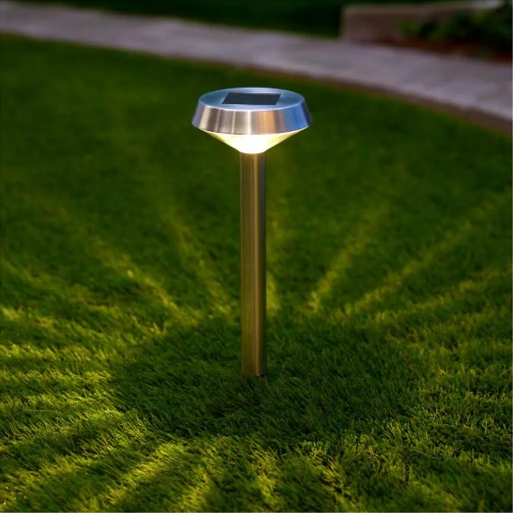 Solcellelamper med jordspyd 30 cm for hage, 3-pakning – stålfarget v:3713838