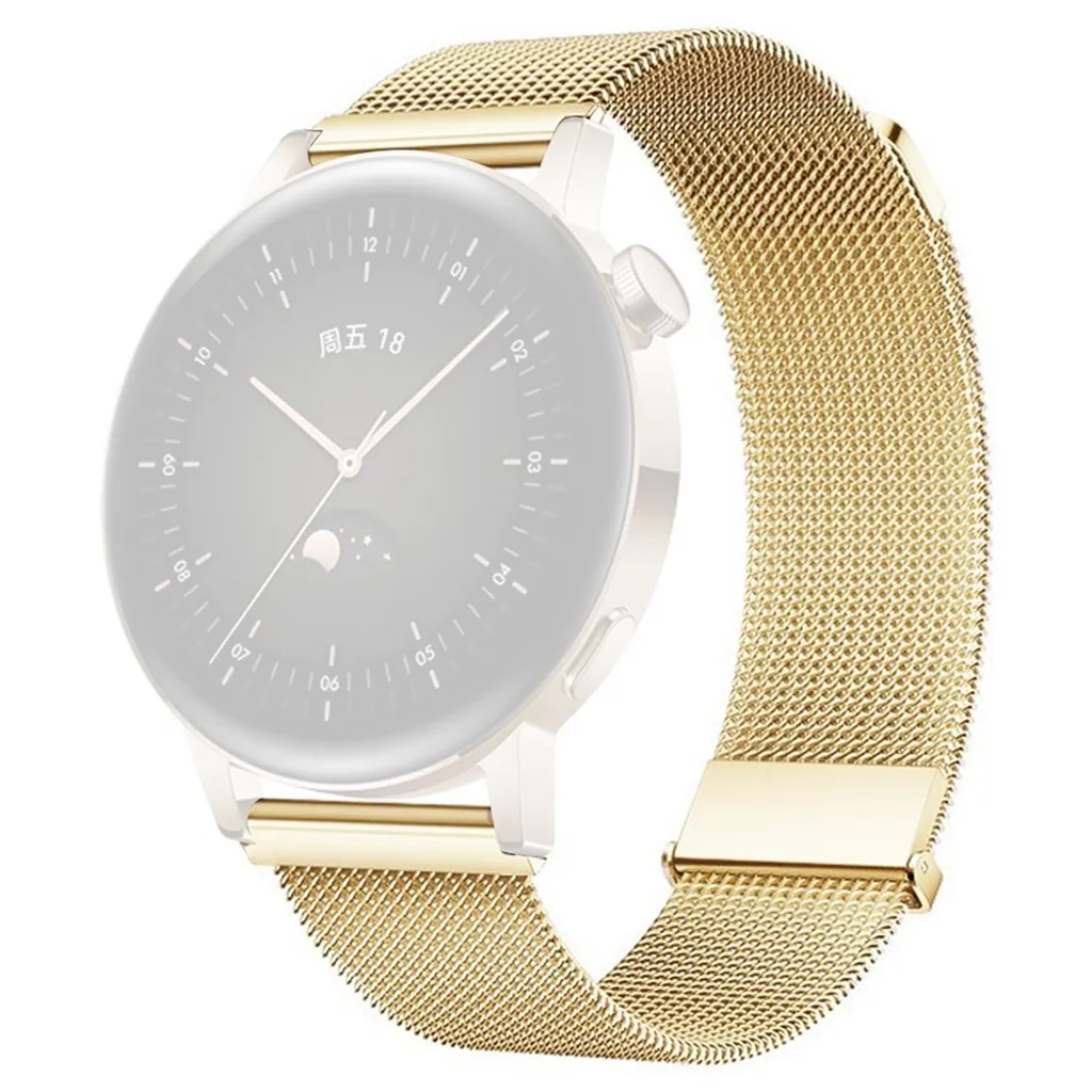 Huawei Watch GT/Samsung Galaxy Watch3 Milanese Klokkereim – Gull v:9102372