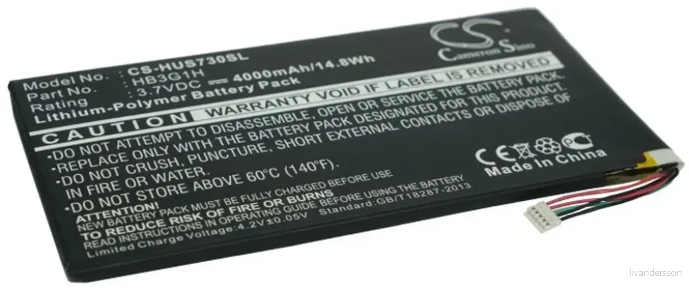 Batteri til Huawei S7-302, 3.7V, 4000 mAh v:2416505