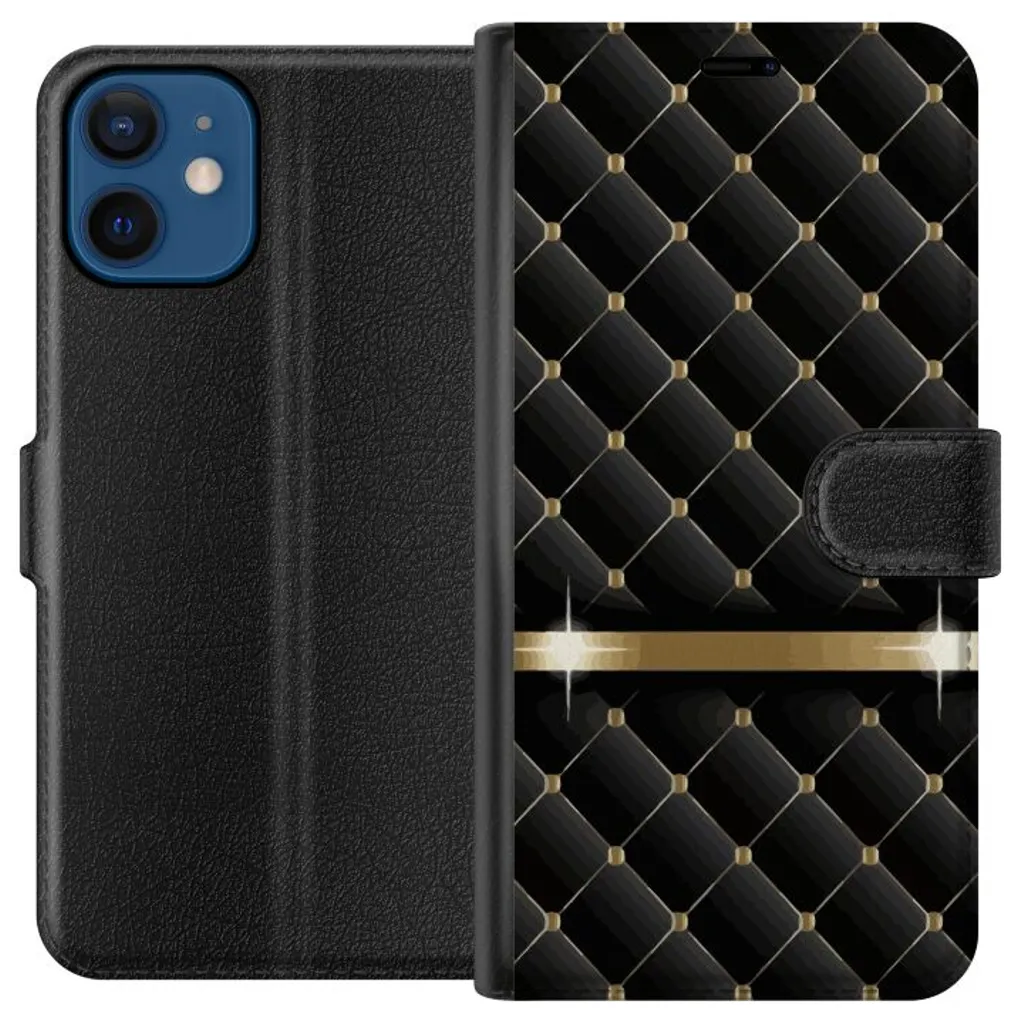 Apple iPhone 12 mini Sort Lommebokdeksel Lyxigt v:4299547