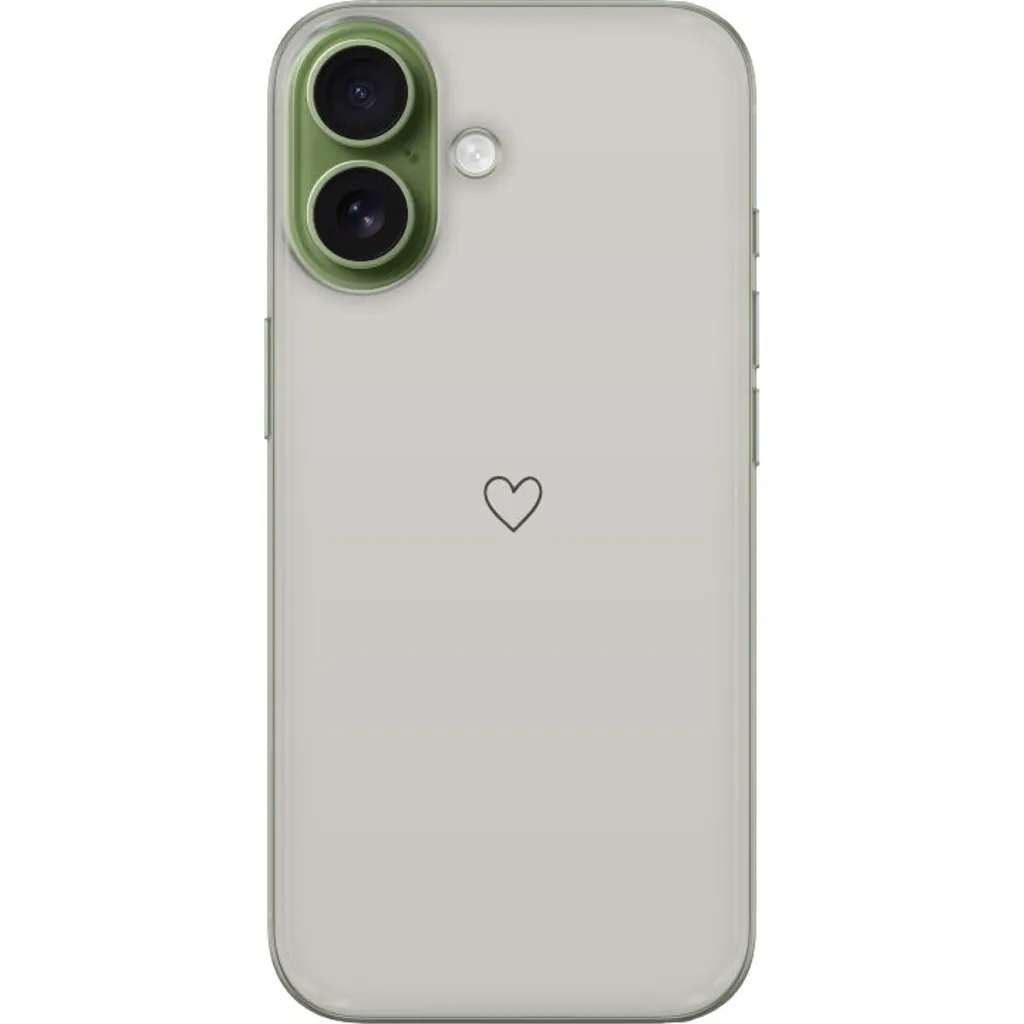 Apple iPhone 17 Gjennomsiktig Telefondeksel Grått hjärta v:2938722