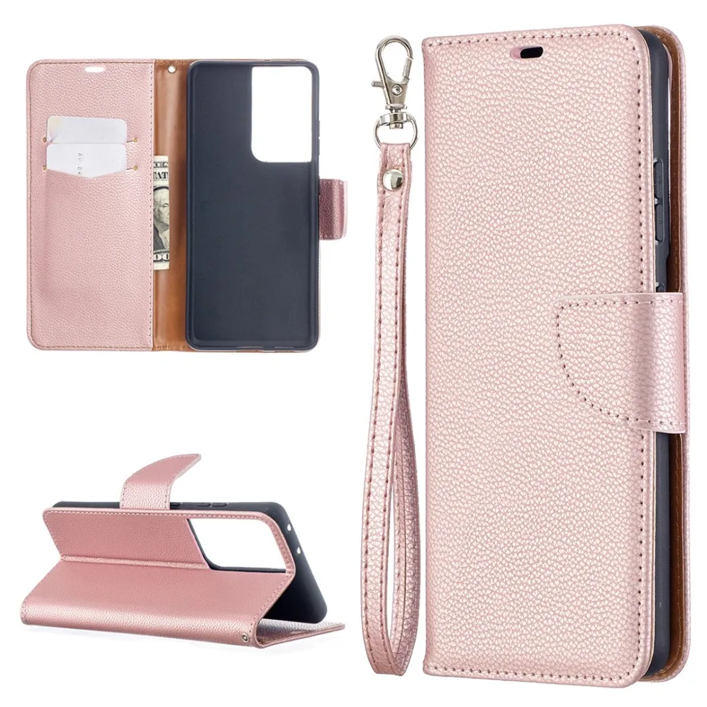 Samsung Galaxy S21 Ultra 5G etui med en stropp – Rosegull v:3424974