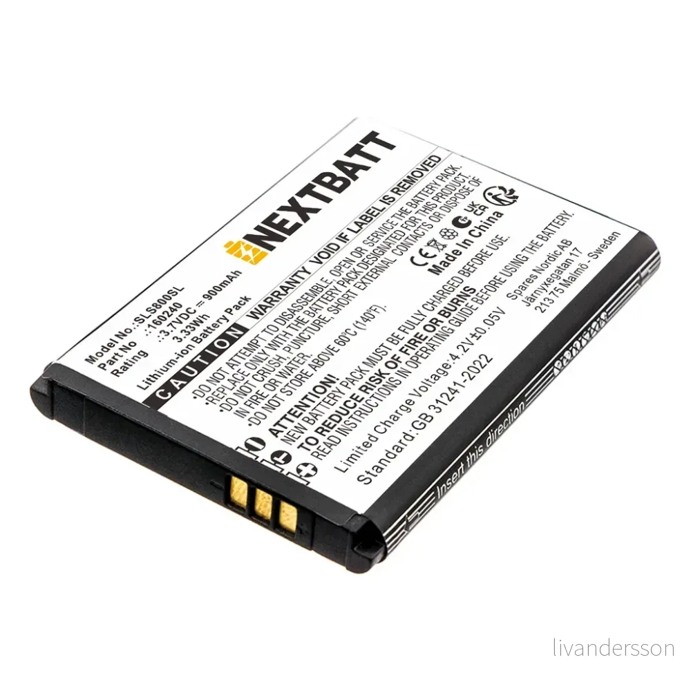 Batteri til 160240 for Steelseries, 3.7V, 900 mAh v:6980058 Batteri til 160240 for Steelseries, 3.7V, 900 mAh v:6980058