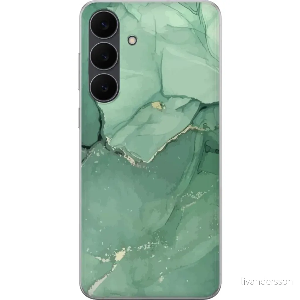 Samsung Galaxy S25 FE Gjennomsiktig Telefondeksel Grön Marmor v:1266989