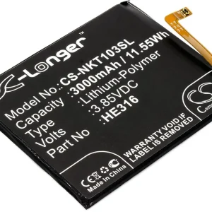 Batteri til Nokia 6 Dual SIM, 3.85V, 3000 mAh v:9998842 Batteri til Nokia 6 Dual SIM, 3.85V, 3000 mAh v:9998842