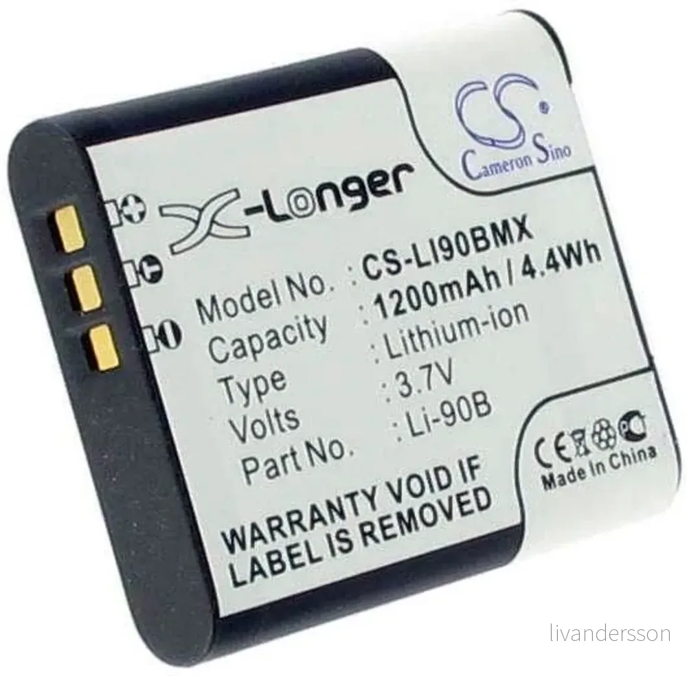 Batteri til Olympus Stylus XZ-2 iHS, 3.6V (3.7V), 1200 mAh v:2752790