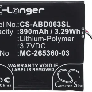 Batteri til Amazon Kindle 8, 3.7V, 890 mAh v:4116261 Batteri til Amazon Kindle 8, 3.7V, 890 mAh v:4116261