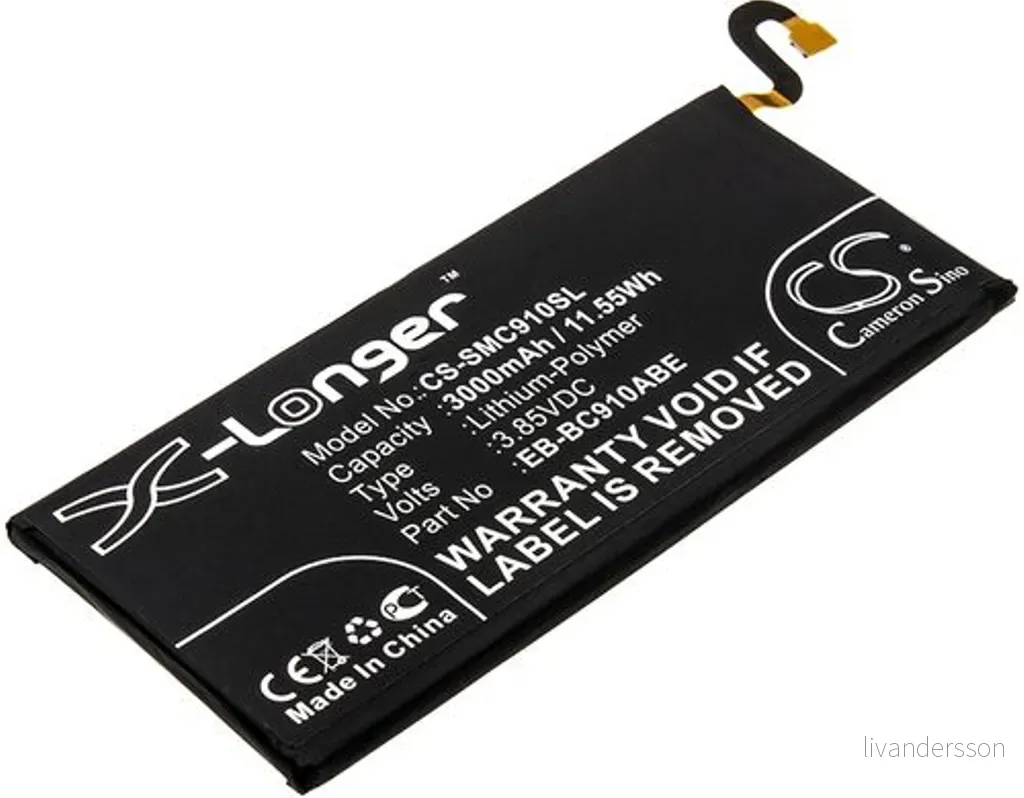 Batteri til Samsung Galaxy C10 Pro, 3.85V, 3000 mAh v:7720069