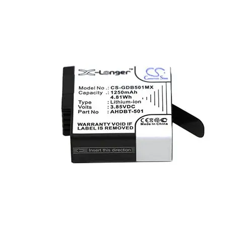 Batteri til AABAT-001-AS for GoPro, 3,85V, 1250mAh v:3434578 Batteri til AABAT-001-AS for GoPro, 3,85V, 1250mAh v:3434578