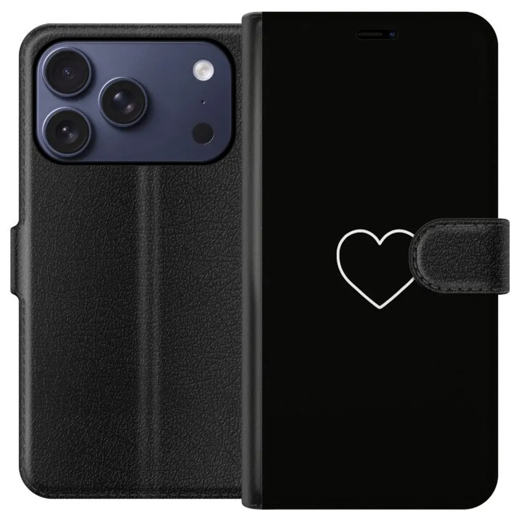 Apple iPhone 18 Pro Sort Lommebokdeksel Hjärta v:4447417 Apple iPhone 18 Pro Sort Lommebokdeksel Hjärta v:4447417
