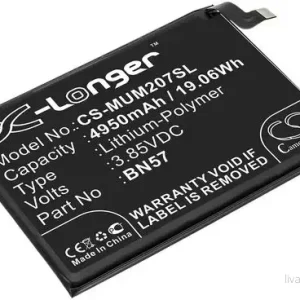 Batteri til Xiaomi M2007J20CG, 3.85V, 4950 mAh v:6358110 Batteri til Xiaomi M2007J20CG, 3.85V, 4950 mAh v:6358110