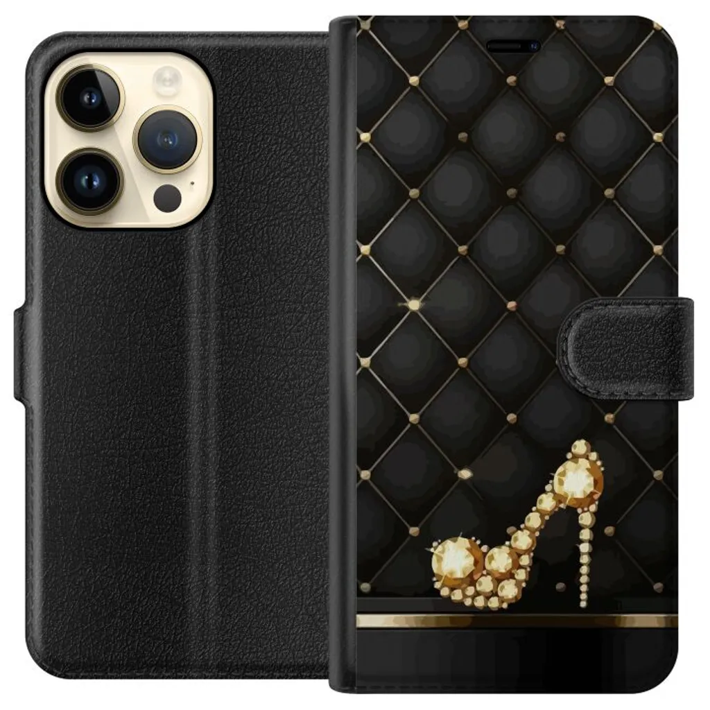 Apple iPhone 14 Pro Sort Lommebokdeksel Lyxig Sko v:1862021