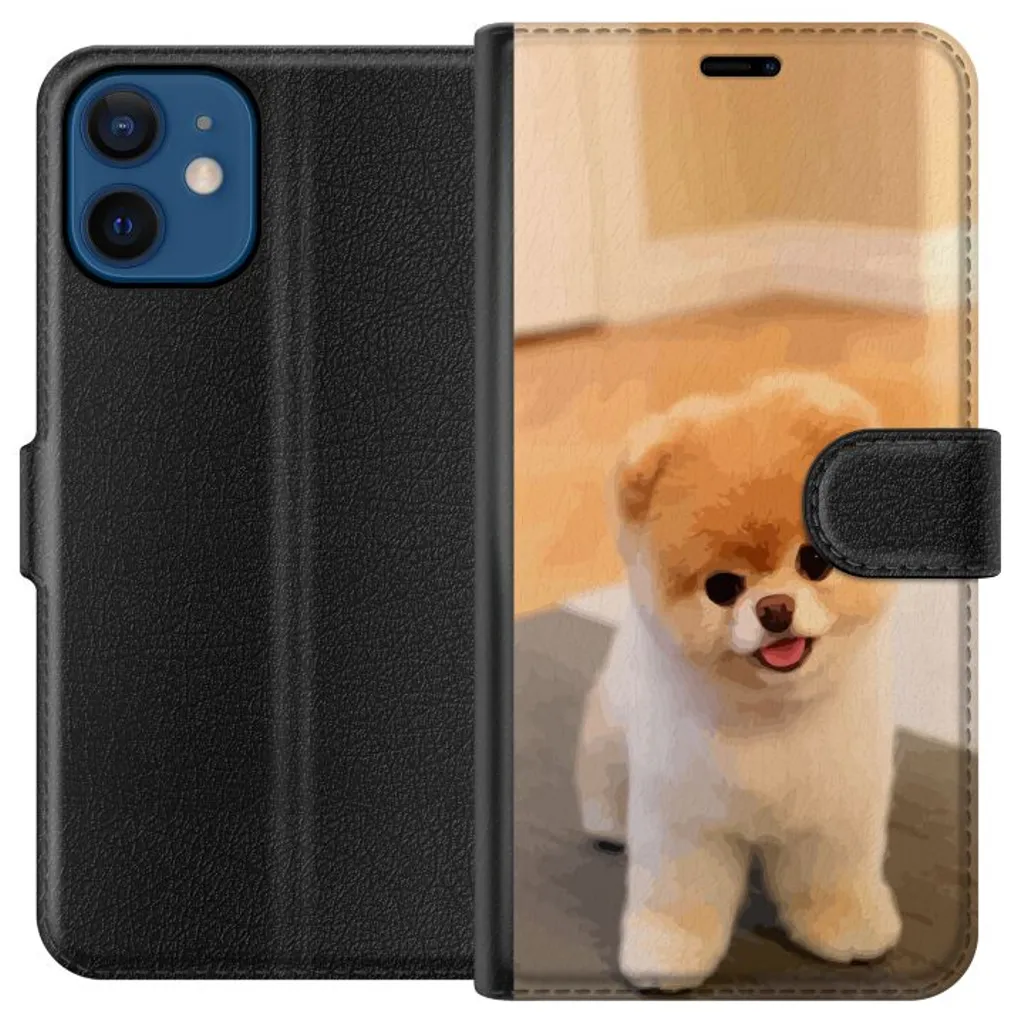 Apple iPhone 12 Sort Lommebokdeksel Söt Valp v:1727867