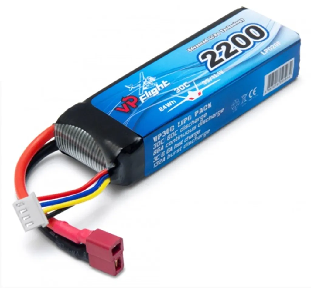 Li-Po 3S 11,1V 30C 2.200 mAh, T-kontakt Vapex v:8341364