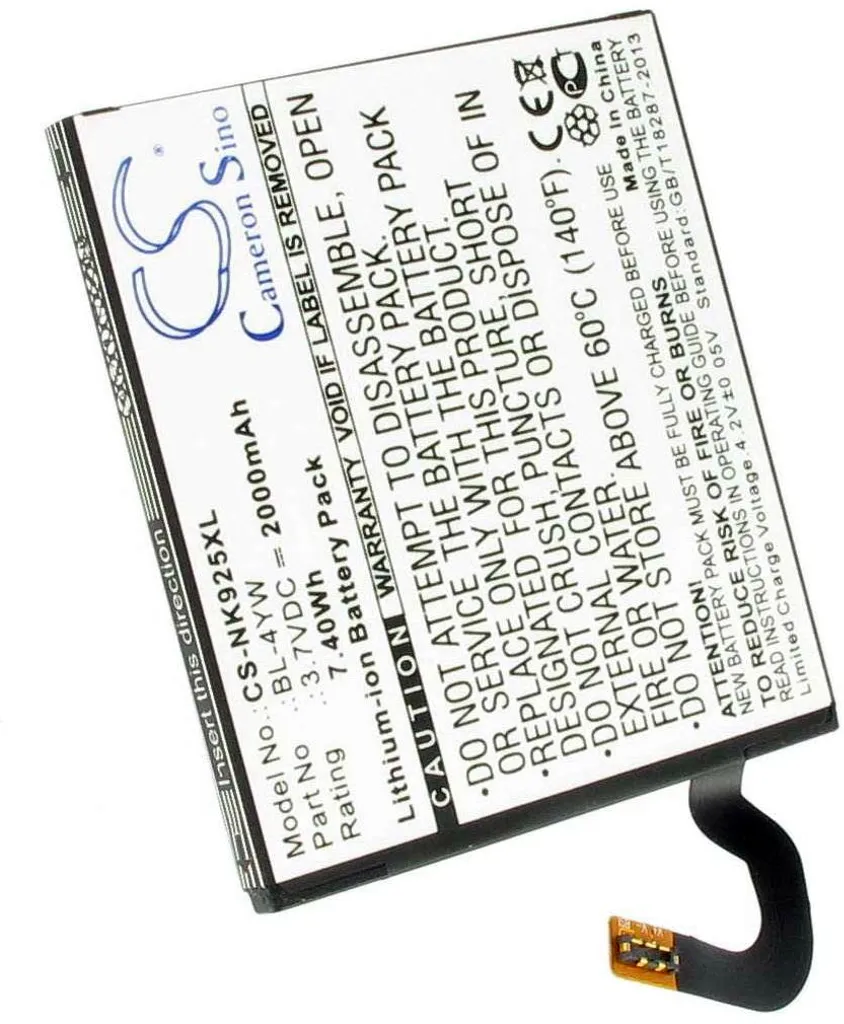Batteri til Microsoft Lumia 925.2, 3.6V (3.7V), 2000 mAh v:3663002