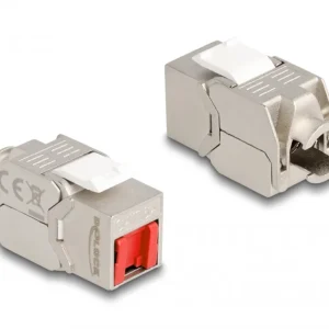 Delock Keystone-modul RJ45 til LSA Cat.6A – rødt støvdeksel v:7637145