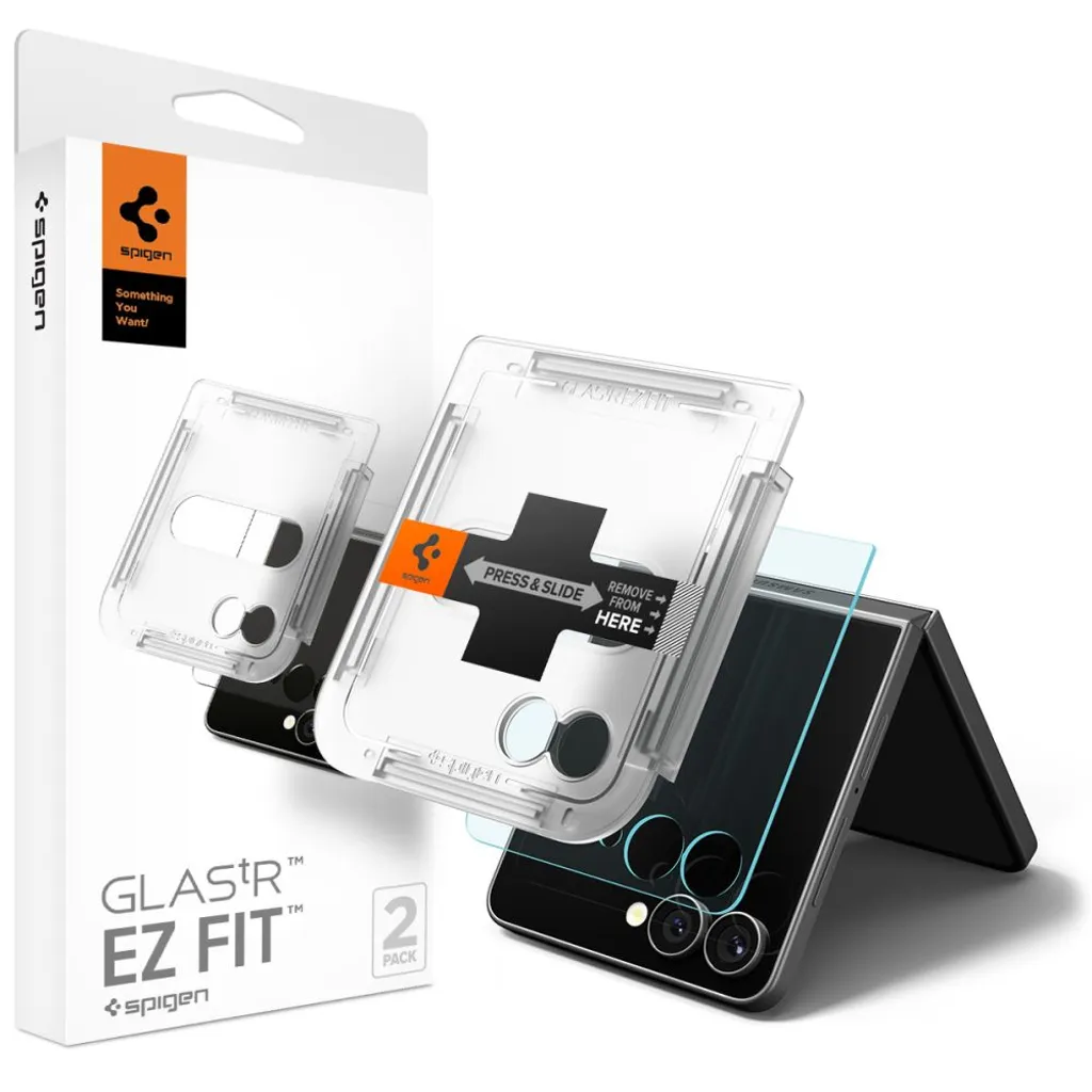 Spigen Glas.tR EZ Fit HD Skjermbeskytter 2-paking til Samsung Galaxy Z Flip8 / Flip7 v:5873724