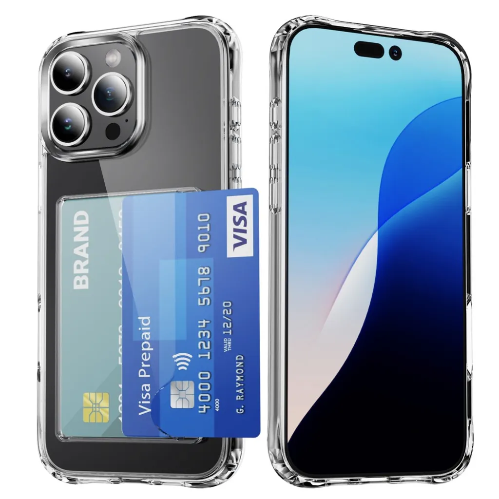 iPhone 16 Pro Deksel med Kortholder – Gjennomsiktig v:7792665
