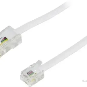 Deltaco RJ45 (8P4C) til RJ11 (6P4C) Kabel, 1m – Vit v:4190687