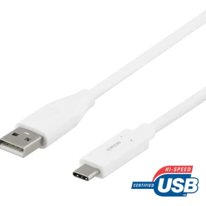 USB-C til USB-A kabel, 0,5m, 3A, USB 2.0 – hvit v:3272087 USB-C til USB-A kabel, 0,5m, 3A, USB 2.0 – hvit v:3272087
