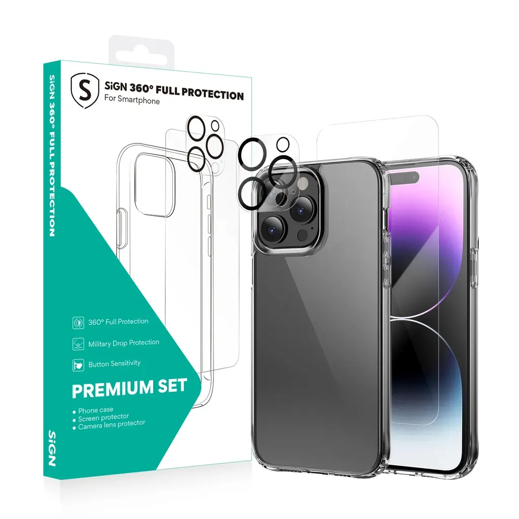 SiGN 360 Komplett Beskyttelsespakke for iPhone 14 Pro v:9252805 SiGN 360 Komplett Beskyttelsespakke for iPhone 14 Pro v:9252805