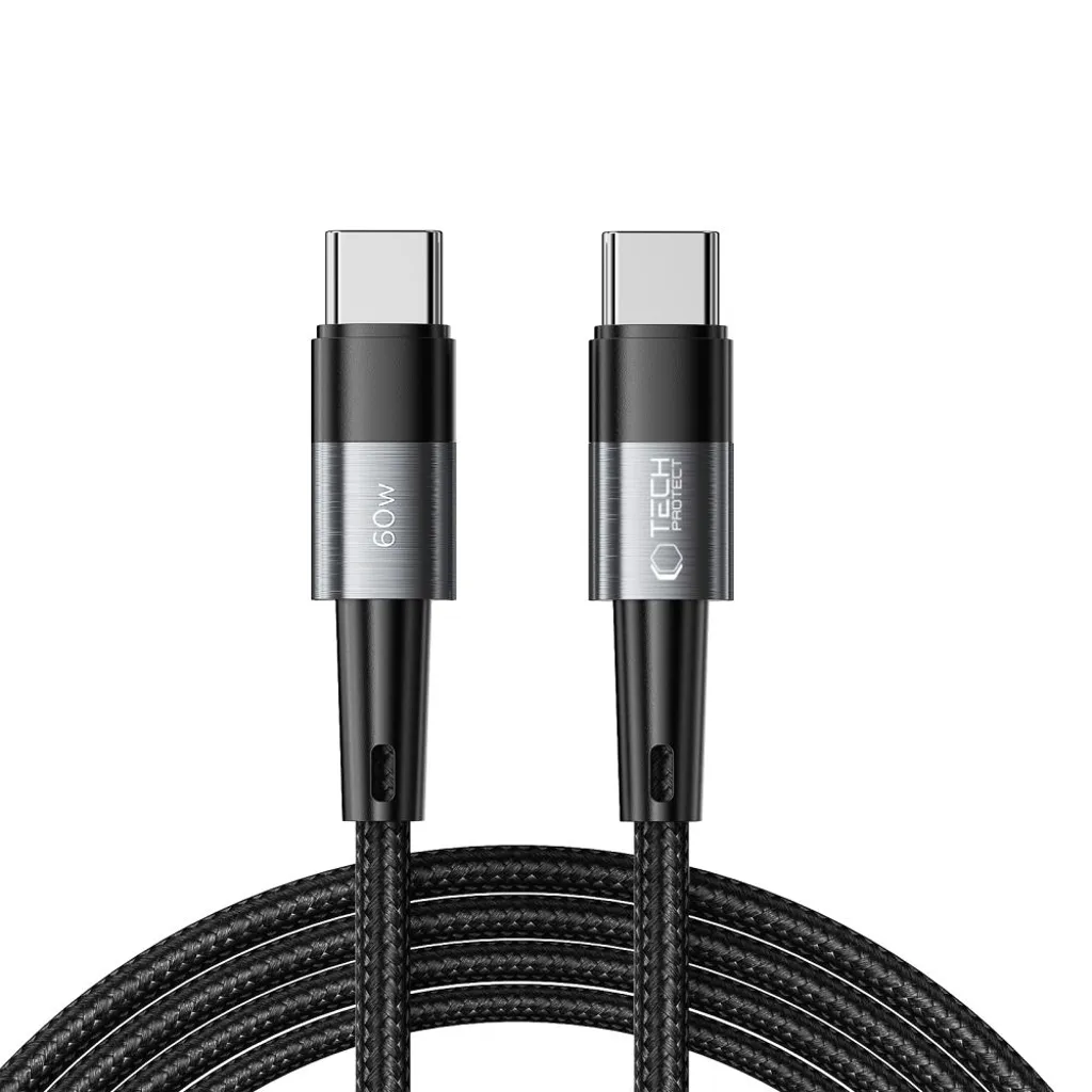 Tech-Protect UltraBoost USB-C / USB-C PD 60W 3A 2m kabel – grå v:5143773 Tech-Protect UltraBoost USB-C / USB-C PD 60W 3A 2m kabel – grå v:5143773