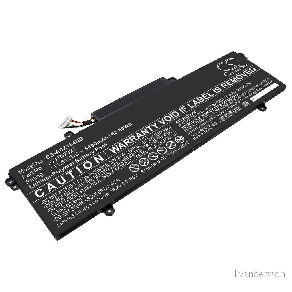 Batteri til Zenbook 14X OLED UX5401ZA-KN092WS, 11.61V, 5400mAh v:9241156
