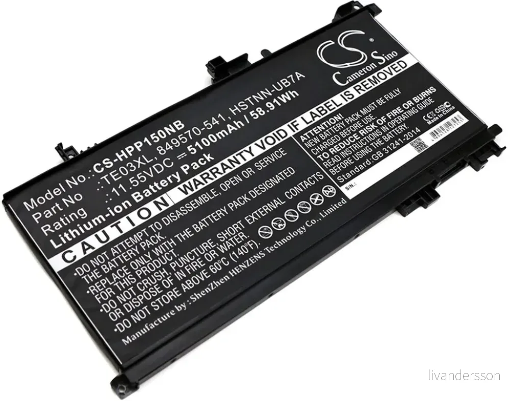 Batteri til Hp Pavilion 15-BC029TX, 11.55V, 5100 mAh v:1429467