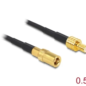 Delock antennekabel SMB hann til SMB hunn RG-174, 0,5 m – svart v:6443672