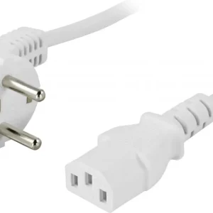 DELTACO Jordet apparatkabel, 5m – Hvit v:1362090