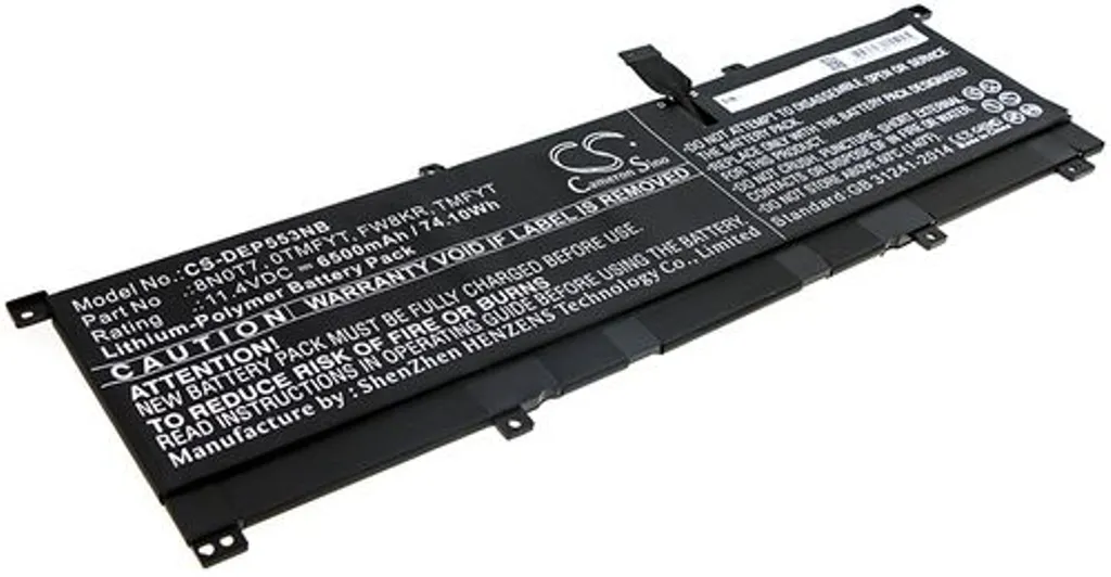 Batteri til 0TMFYT for Dell, 11.4V, 6500 mAh v:8612823