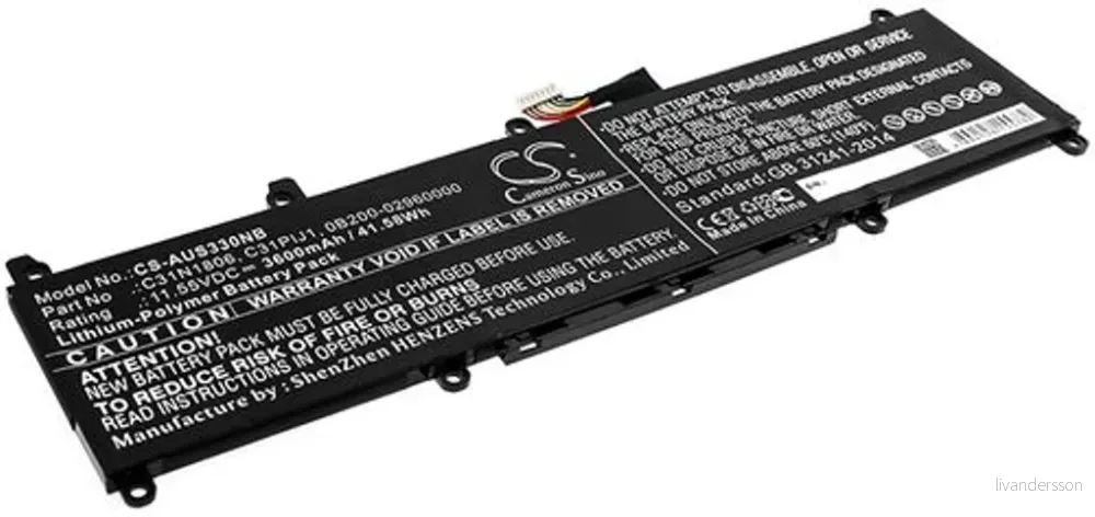 Batteri til Asus VivoBook S13 S330UA-EY024T, 11.55V, 3600 mAh v:7566215