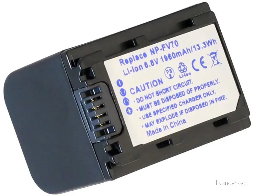 Batteri til Sony DCR-HC36E, 6,8 (7,2)V, 1960mAh v:3930621