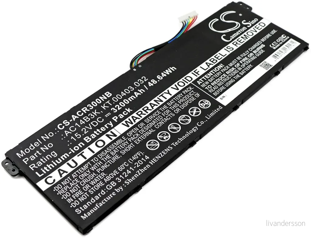 Batteri til Acer SPIN 5 SP513-51-78FM, 15,2V, 3200mAh v:8926892