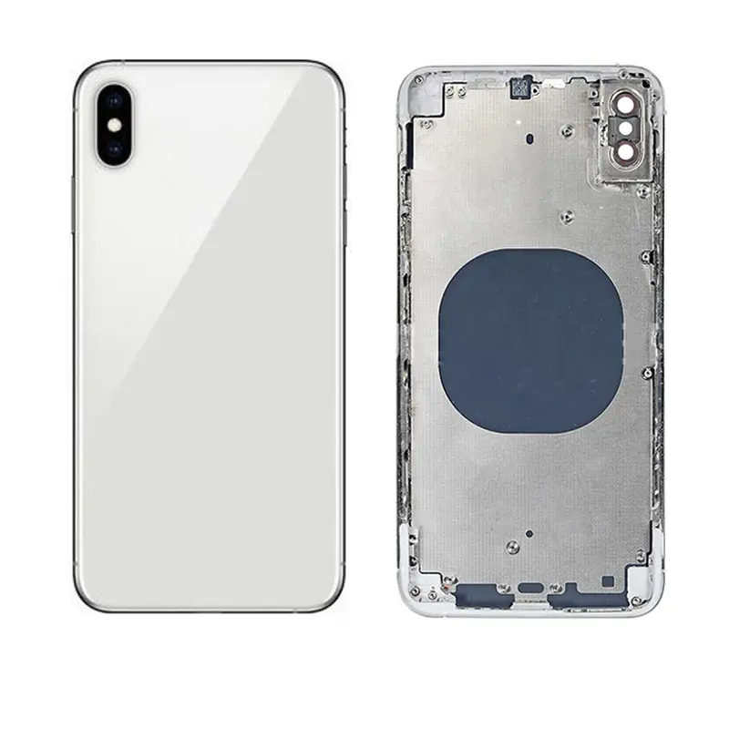 iPhone XS Max Komplett Bakdeksel med Ramme (uten logo) – Sølv v:6001717