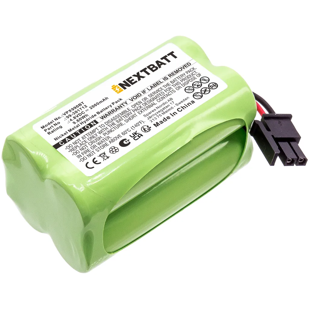 Batteri til 103-303707 for Visonic, 4,8V, 2000mAh v:3640873
