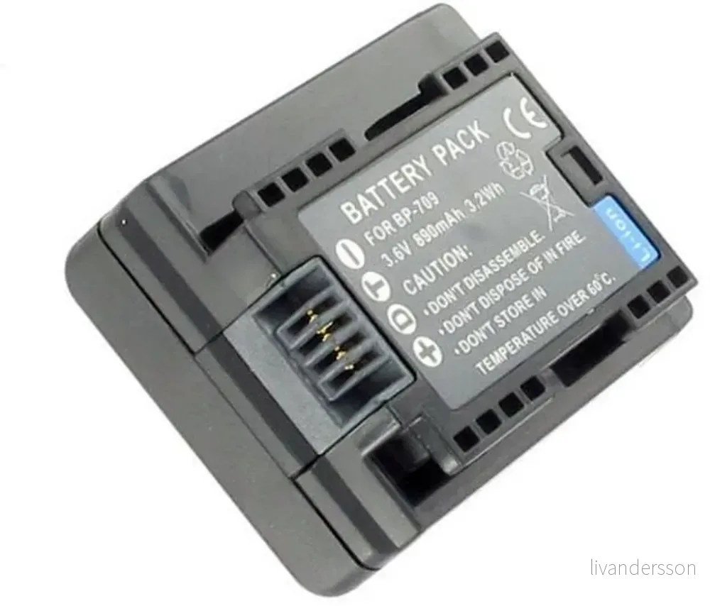 Batteri til Canon LEGRIA HF M60, 3.6V (3.7V), 890 mAh v:5413875