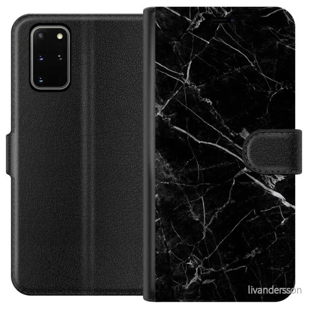 Samsung Galaxy S20+ Sort Lommebokdeksel Svart marmor v:9198367 Samsung Galaxy S20+ Sort Lommebokdeksel Svart marmor v:9198367