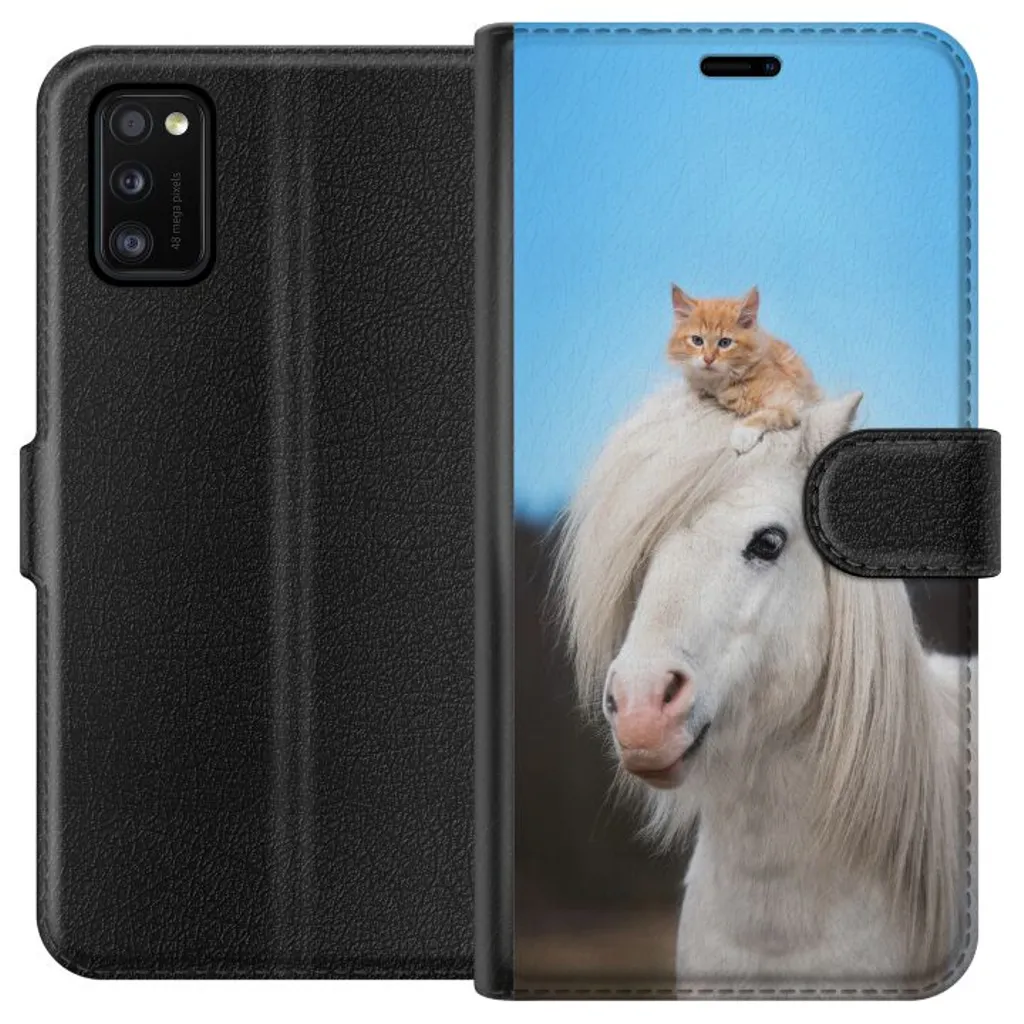 Samsung Galaxy A41 Sort Lommebokdeksel Katt och Häst v:4285191