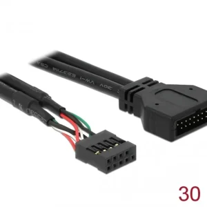 Delock USB 2.0-kabel, pinhead, hunn til USB 3.0-pinhead, hann, 30 cm v:1884040