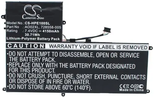 Batteri til Hp ElitePad 1000 G2 (G5G01AA), 7.4V, 4150 mAh v:9983188