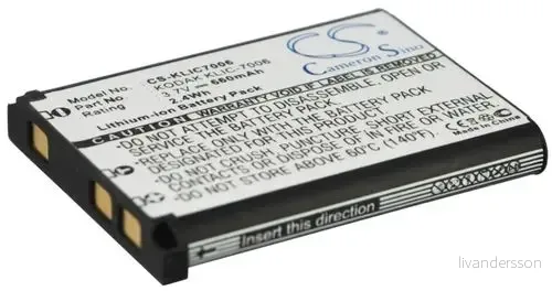 Batteri til Kodak EasyShare M52, 3.7V, 660 mAh v:7762669