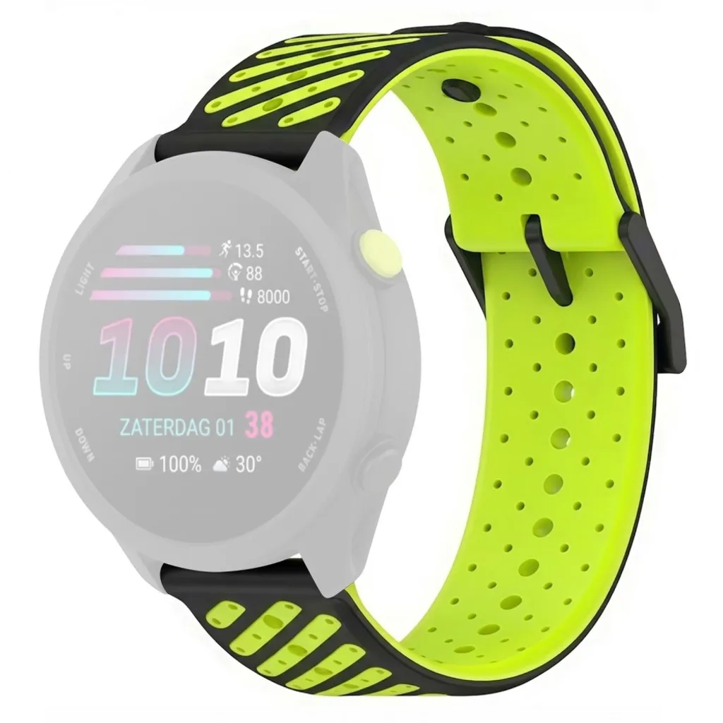 Garmin Forerunner 70/170/170 Music Silikon Klokkereim – Svart/Grønn v:3882496