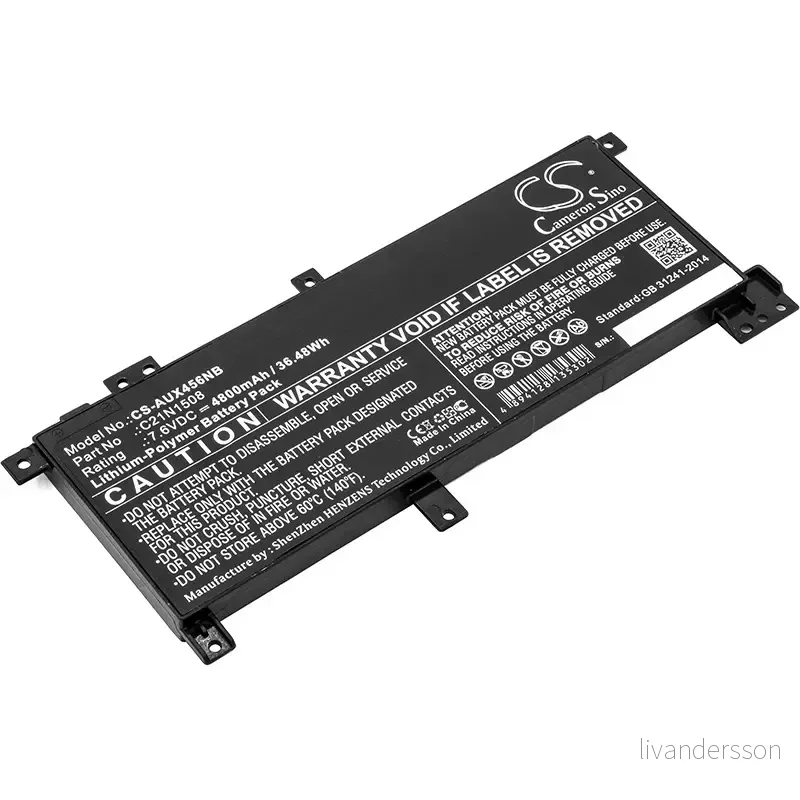 Batteri til Asus R457UQ-FA062T, 7,6V, 4800mAh v:9024506